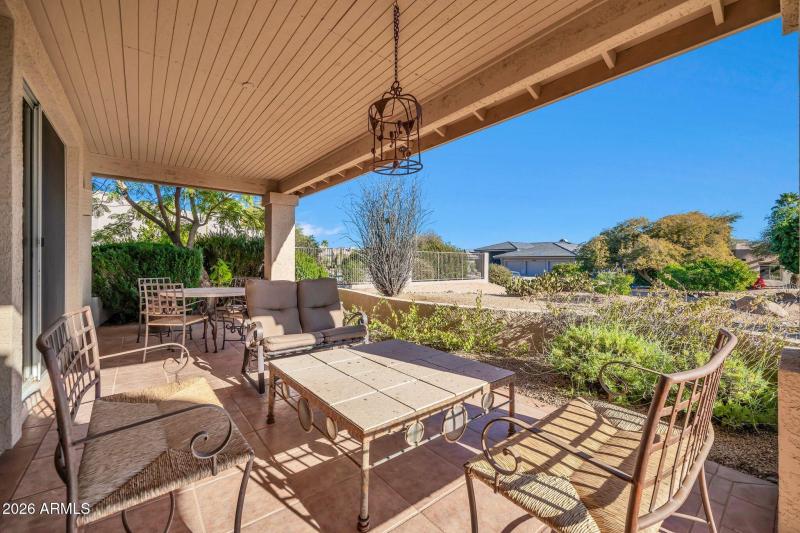 Front Covered patio with a view