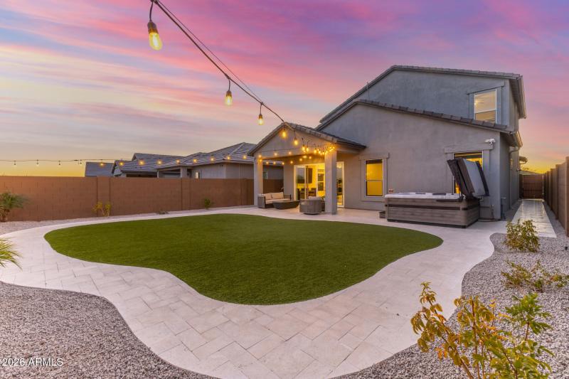 26 Backyard to house twilight right