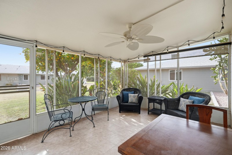 Private screened in patio