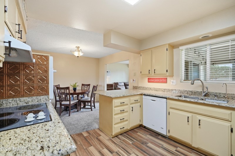 Kitchen view toward Dining
