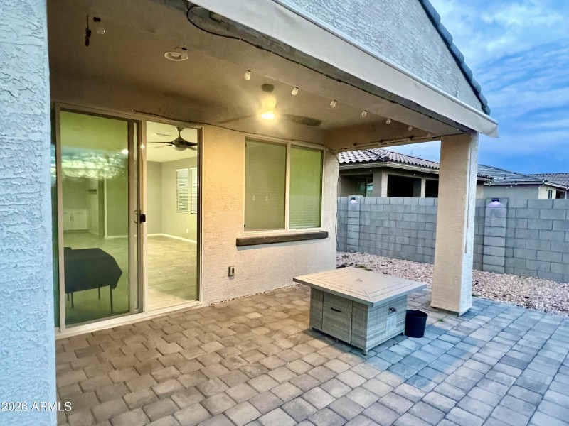 Covered Back Patio with pavers