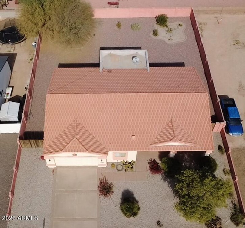 Overhead view of the property