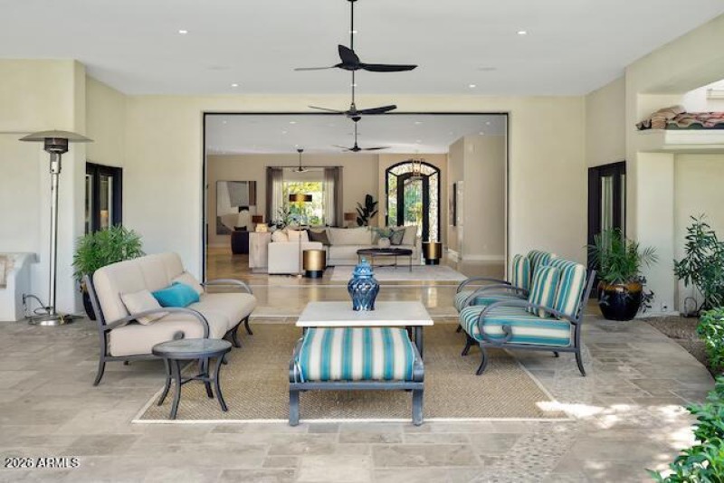 patio living area looking to front door