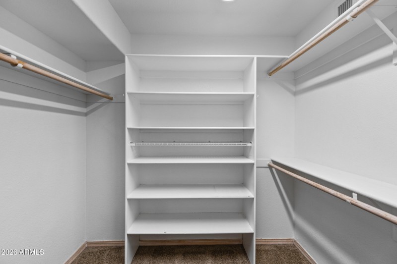Large walk in closet in master