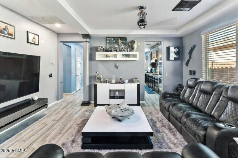 grey blue wall family room image (2)