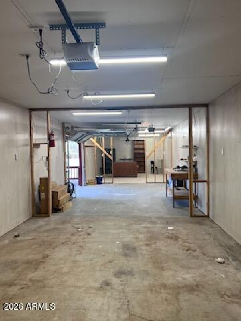 View from garage into the workshop