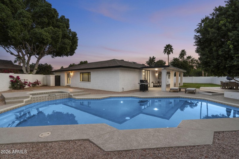 Private Pool at Sunset