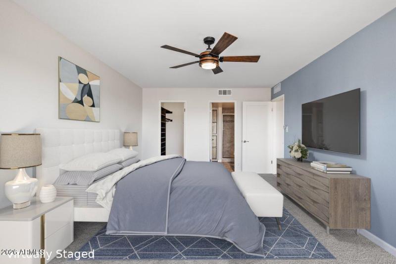 Primary Bedroom Staged