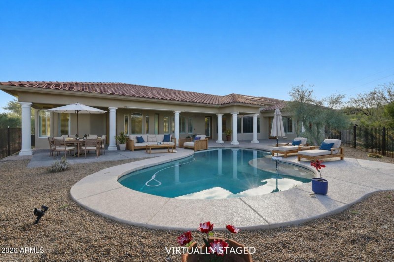 Patio/Pool-virtually staged