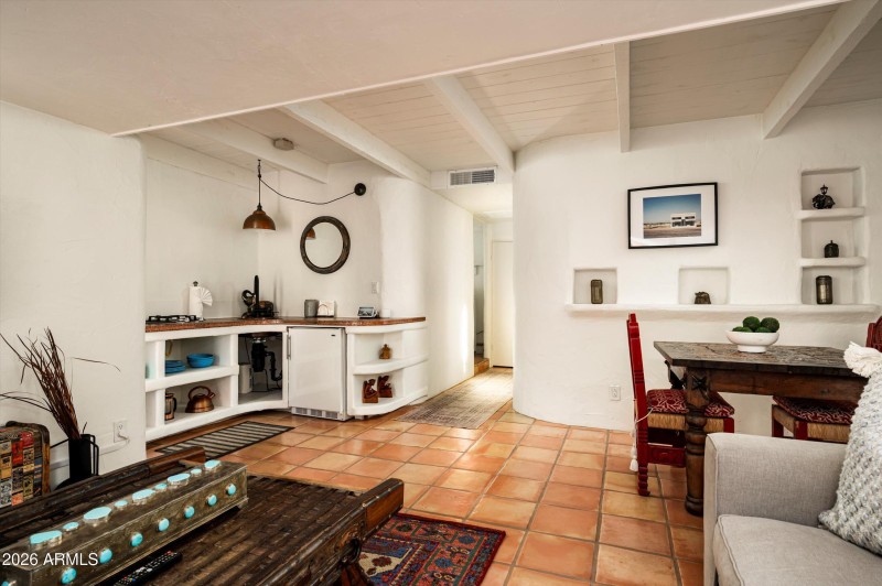 Guest house living & kitchenette