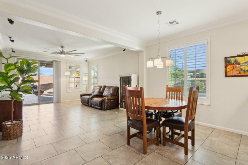 Dining opens to Living Space