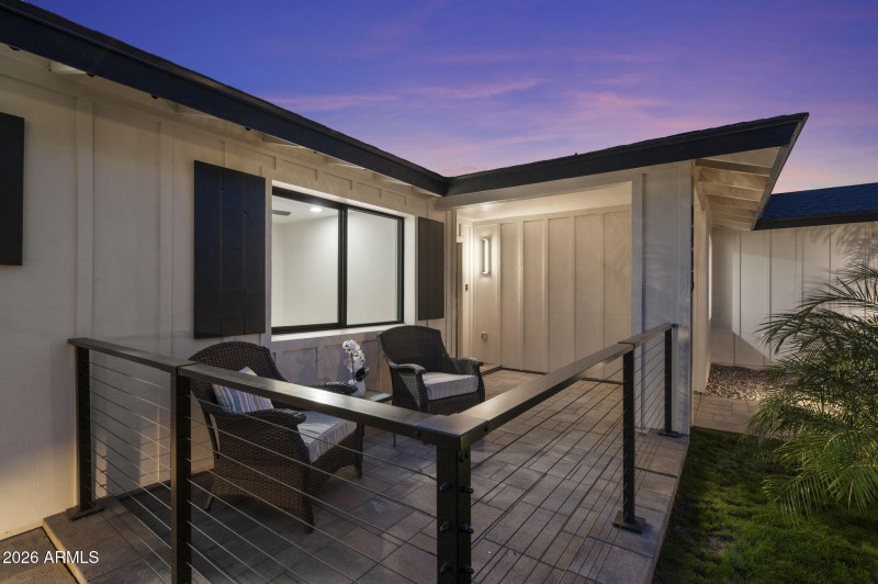 Patio at front of house