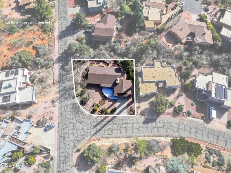 Aerial over apprx lot line