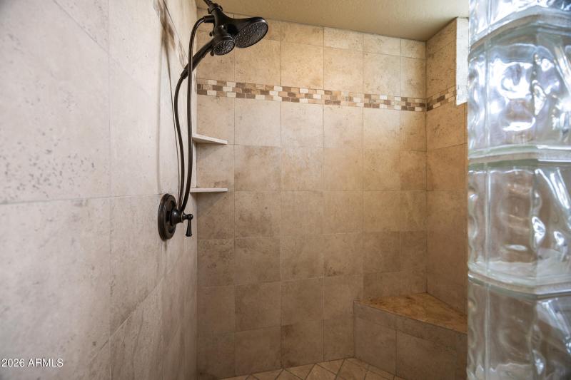 Natural stone tile snail shower