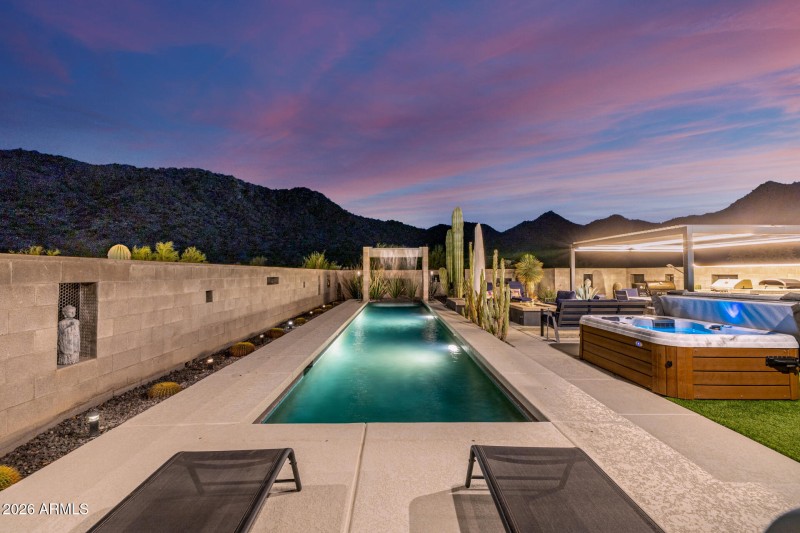 Lap pool with mountain views