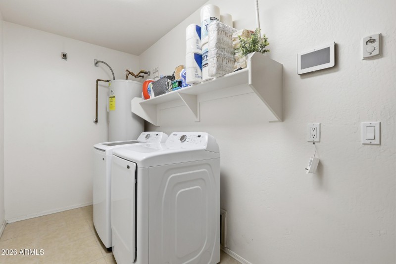 Laundry at the end of hall