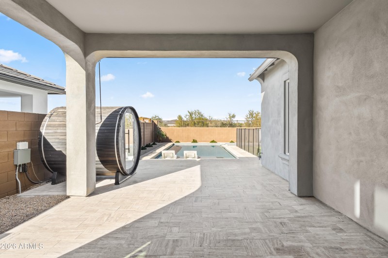 Covered Travertine Patio