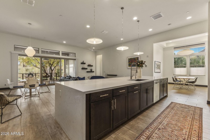 Large Kitchen Island with Outdoor Views