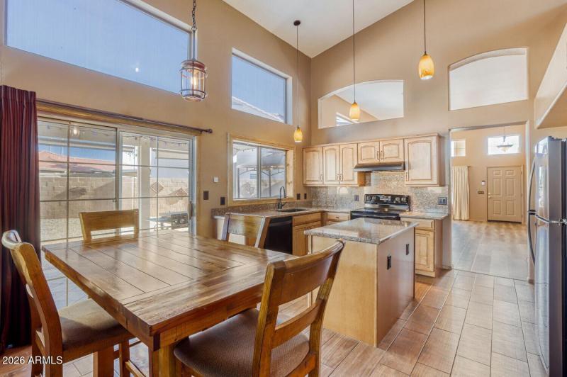 Kitchen remodeled with eatin dining