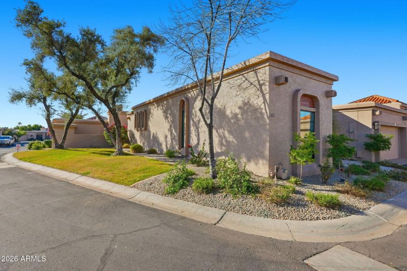 Grassy area on side of home