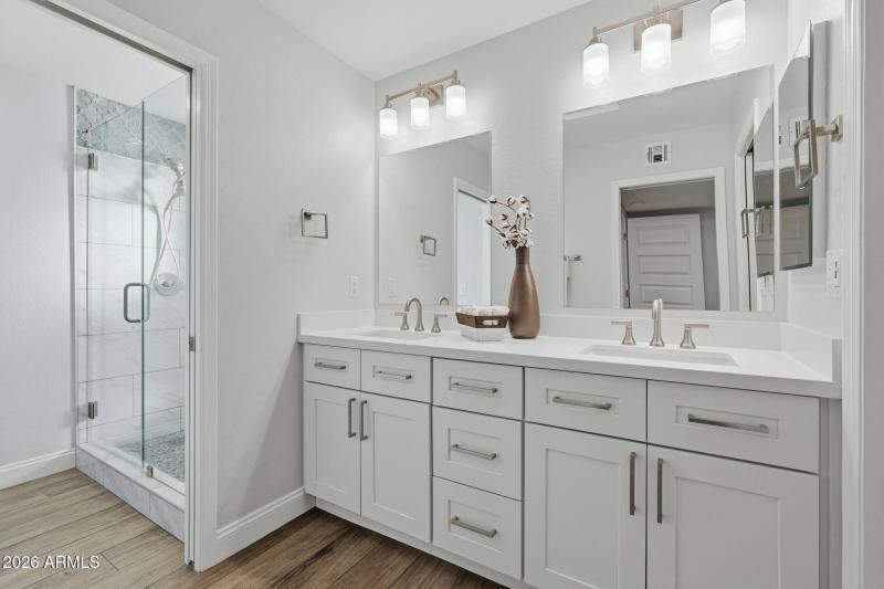 Primary bath is gorgeous