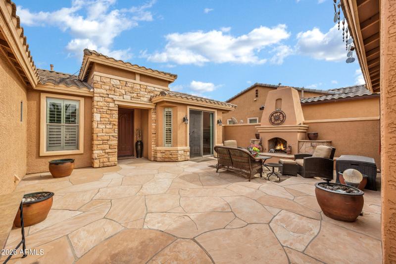 Front Courtyard with Gas Fireplace