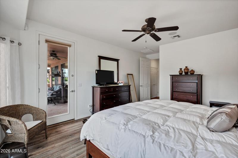 Master Bedroom with Door to Backyard