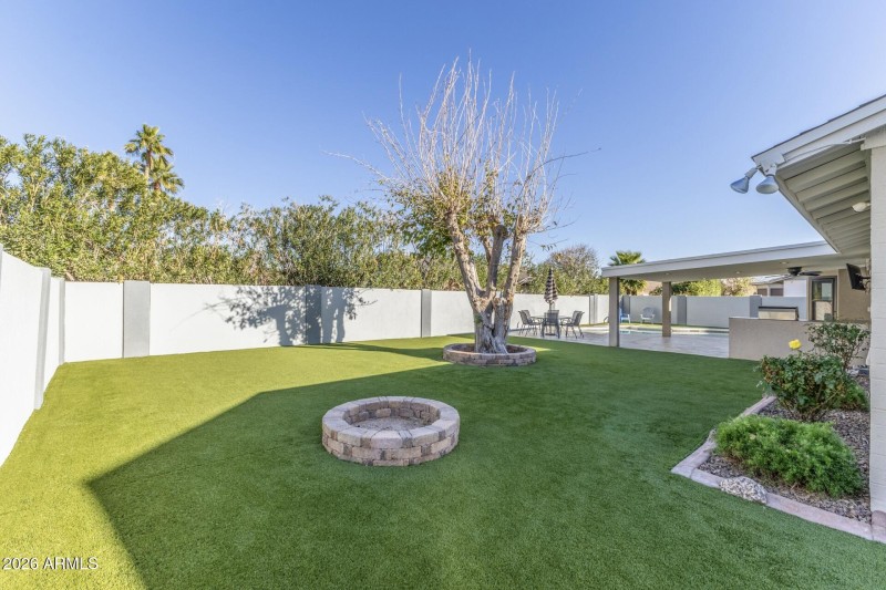 Backyard – Low-maintenance turf yard