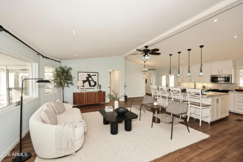 Great Room-Kitchen staged 9328 E Sun Lak