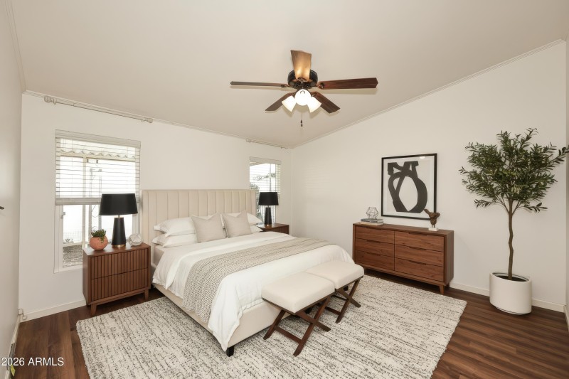 Primary Bedroom staged 9328 E Sun Lakes