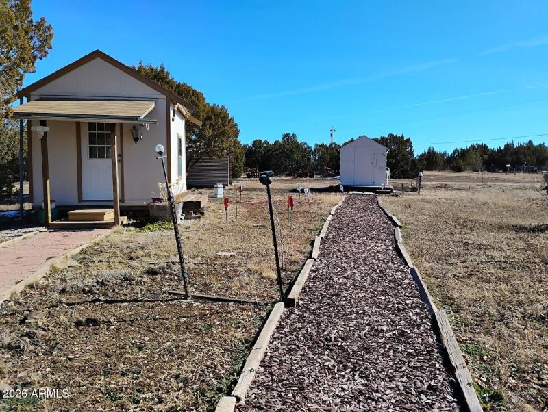 walkways to shed and well house
