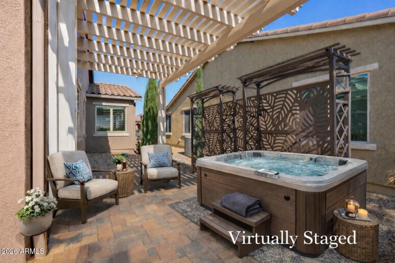 Relaxing patio retreat with hot tub