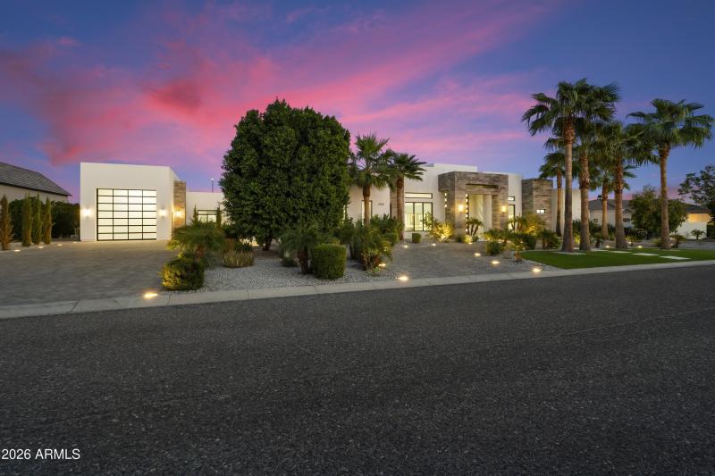 Front elevation sunset