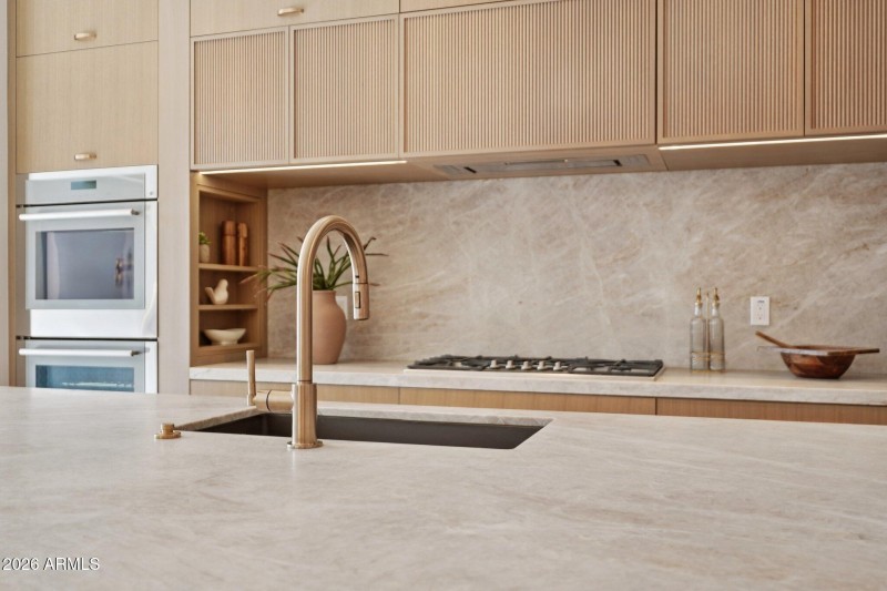 Leathered TajMahal Quartize Counters