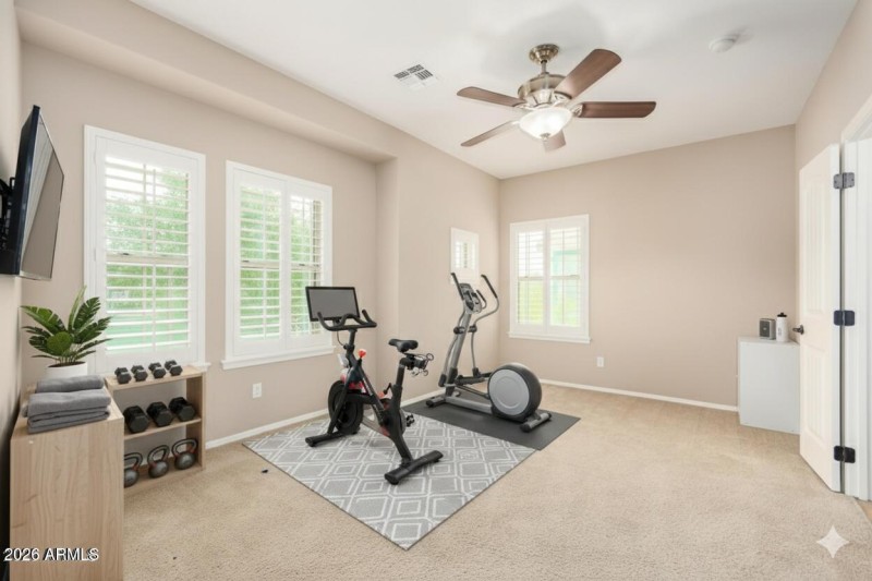 Fitness room furnished