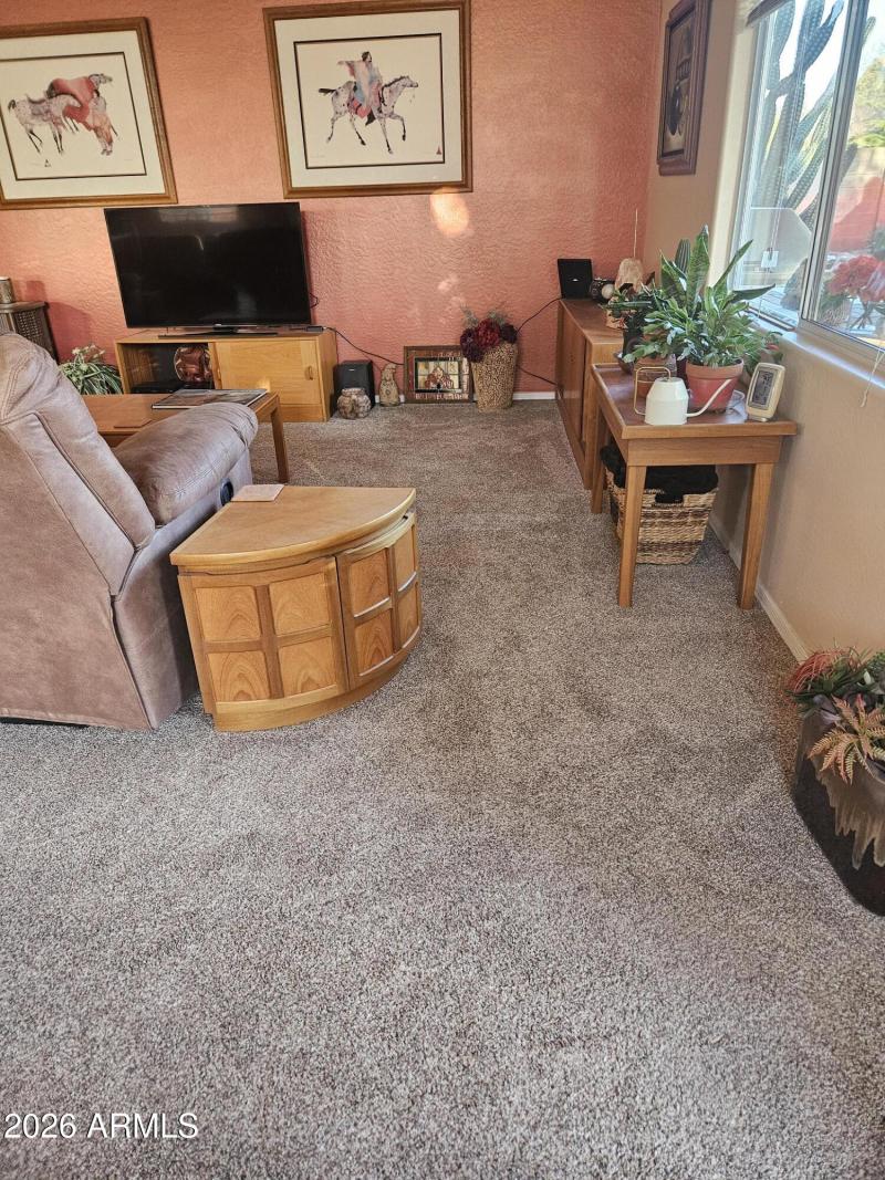 Spacious family room with a view.