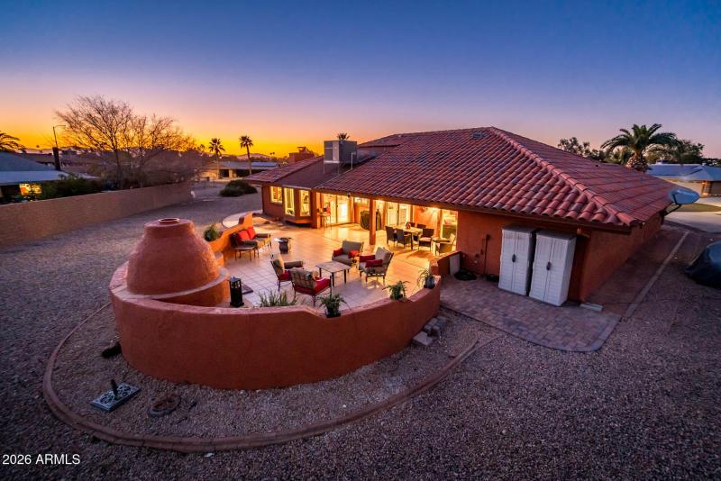 Evening Lit Backyard Retreat