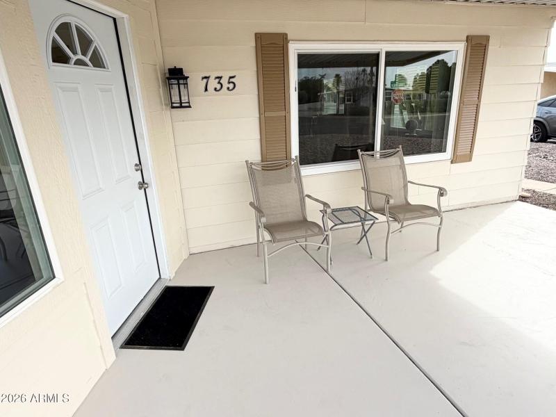 Covered Front Patio Area