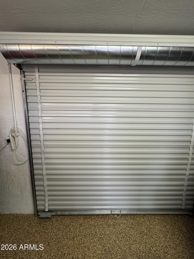 rolling door into basement