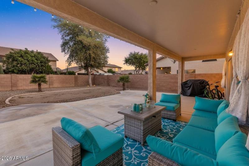 Long Covered Backyard Porch