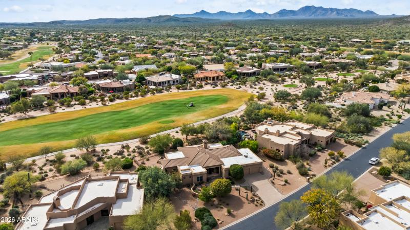 Aerial view of 17th fairway