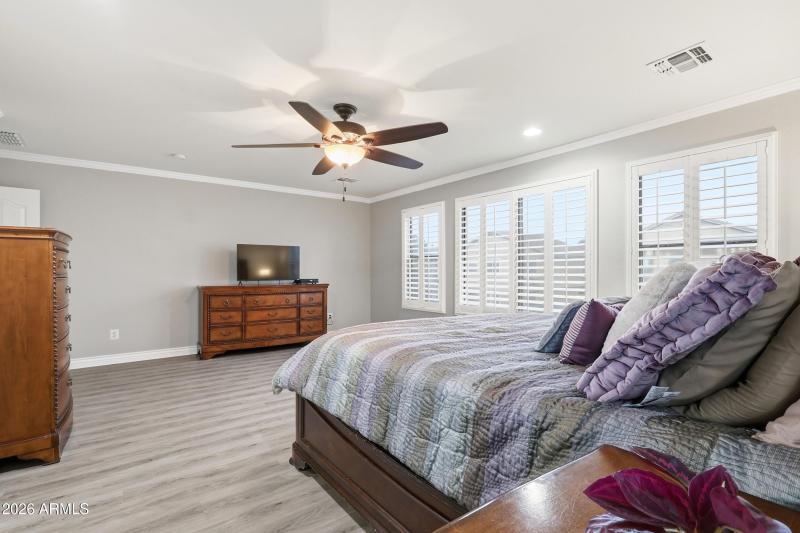 shutters and crown moulding