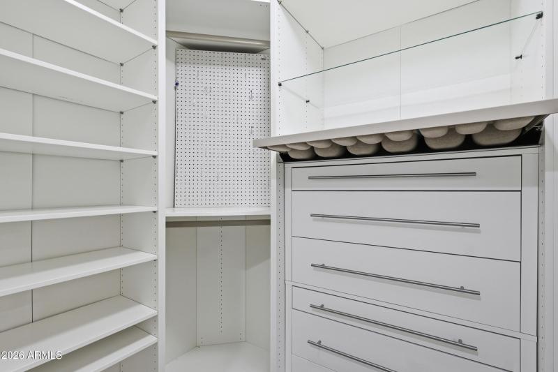 custom storage in one closet