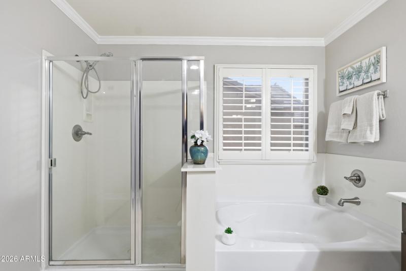 separate shower and tub