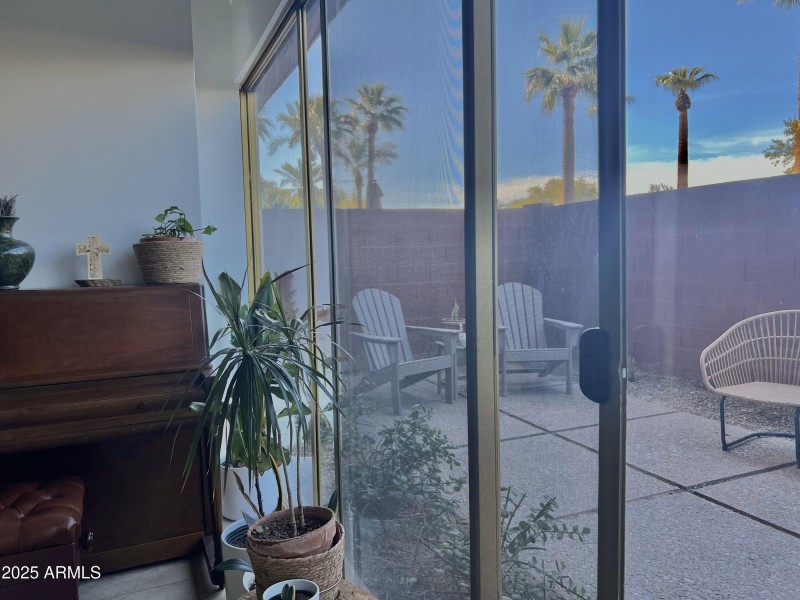 patio view inide looking W