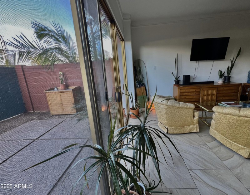 patio view inide looking E