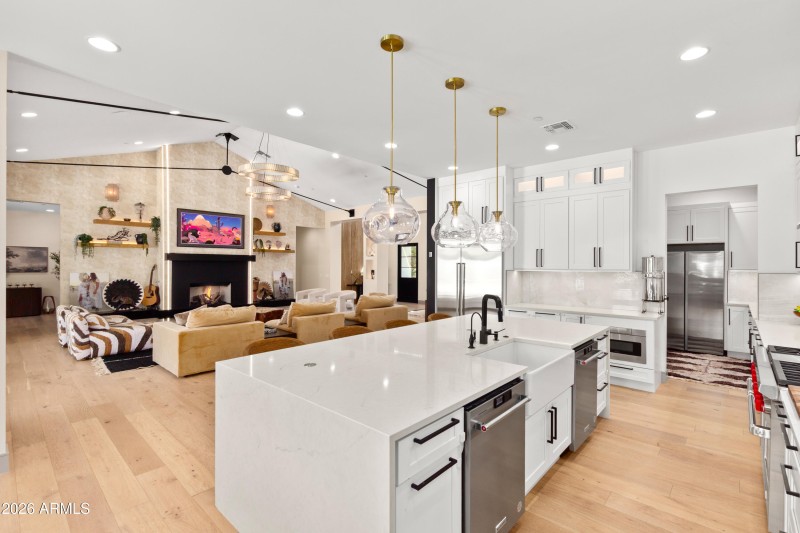 KITCHEN OVERLOOKS FAMILY ROOM
