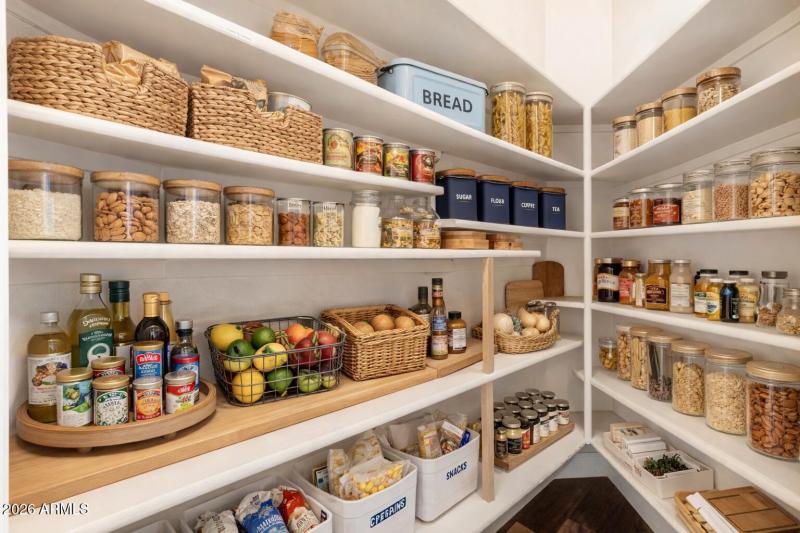 Organized pantry with natural elements