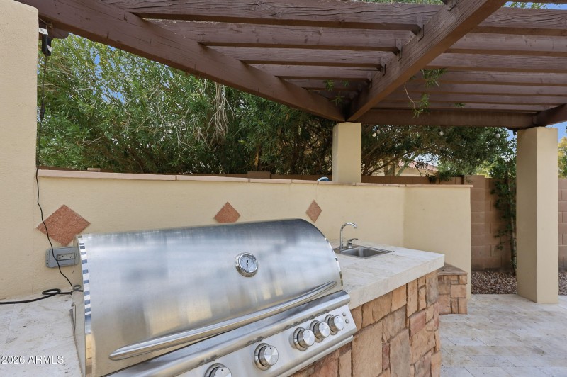 Covered outdoor kitchen
