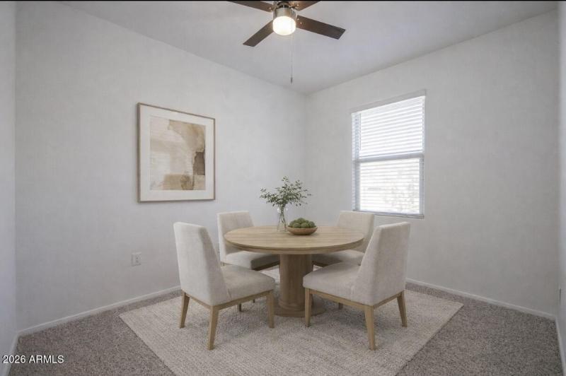virtually staged dining room